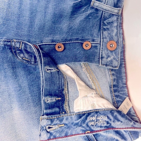 Edgely Maurice’s High Rise Mom Button Fly Distressed Jeans Women’s 12 Short - Picture 9 of 14